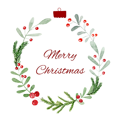 JPG 해외이미지 열매 크리스마스 일러스트 붓터치 프레임 사람없음 원형 번짐 크리스마스리스 해외202309 해외일러스트 도형 식물 기념일 화환 파일형식 효과