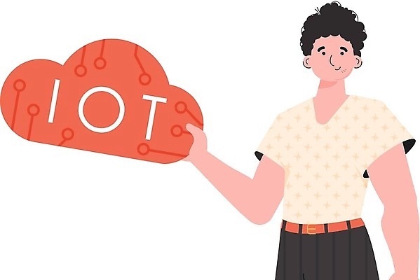 EPS 해외이미지 남자 일러스트 한명 들기 상반신 성인 클라우드서비스 사물인터넷 성인남자한명만 해외202309 해외일러스트 1 모션 정보기술 사람 서비스 남자한명만 성인남자만 파일형식 벡터