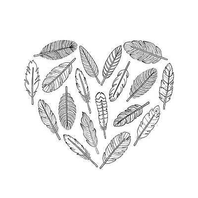 EPS 해외이미지 디자인 일러스트 종류 사람없음 다양 하트 낙서 스케치 라인아트 깃털 아기자기 해외202309 해외일러스트 모양 선 다수 컨셉 미술 파일형식 벡터