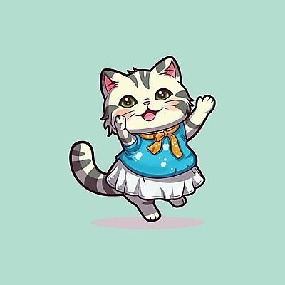 EPS 해외이미지 동물캐릭터 스티커 일러스트 사람없음 귀여움 고양이 해외202309 해외일러스트 일러캐릭터 동물 캐릭터 컨셉 포유류 반려동물 파일형식 벡터