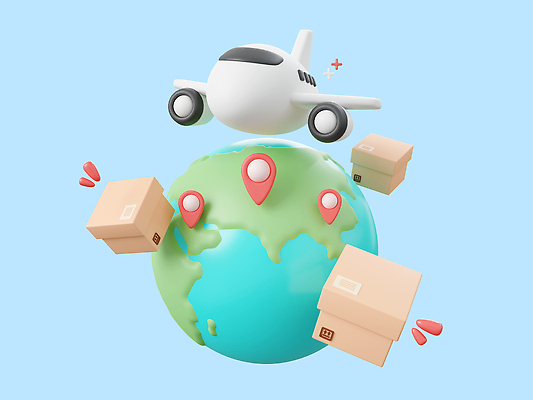 포토 JPG 해외이미지 지구 휴식 비행기 사람없음 파란색 쇼핑 상자 3D 위치 해외202309 해외포토 컬러 컨셉 항공교통 대중교통 디지털합성 파일형식