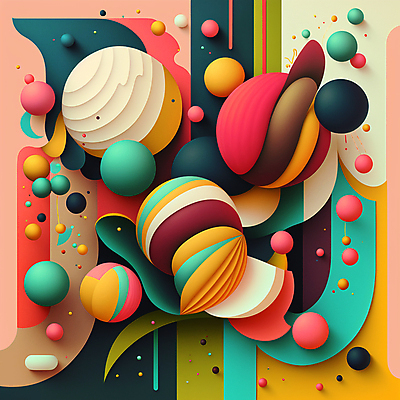 JPG 해외이미지 디자인 예술 선 일러스트 추상 미래 사람없음 컬러풀 원형 화려 입체 기하학 해외202309 해외일러스트 도형 컬러 컨셉 무늬 파일형식