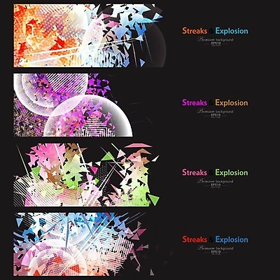 EPS 해외이미지 배너 백그라운드 패턴 일러스트 추상 사람없음 세트 컬러풀 모자이크 기하학 해외202004 해외일러스트 컬러 무늬 파일형식 벡터
