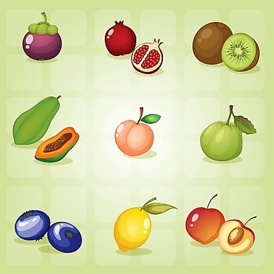 EPS 해외이미지 클립아트 열매 음식 조각 농업 다이어트 채소 과일 일러스트 건강 키위 그래픽 빨간색 초록색 보라색 샐러드 신선 맛 사과 만화 먹기 레몬 그림 유기농 날것 석류 비타민 녹색배경 식용 파파야 많음 맛있는 해외202004 해외일러스트 식물 웰빙 산업 컬러 백그라운드 컨셉 모션 열대과일 영양소 파일형식 벡터