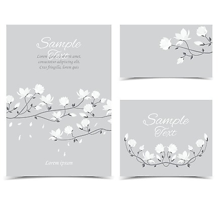 EPS 해외이미지 꽃 일러스트 프레임 사람없음 봄 낭만 나뭇가지 목련 꽃프레임 프레임일러스트 해외202004 해외일러스트 나무 식물 계절 컨셉 파일형식 벡터