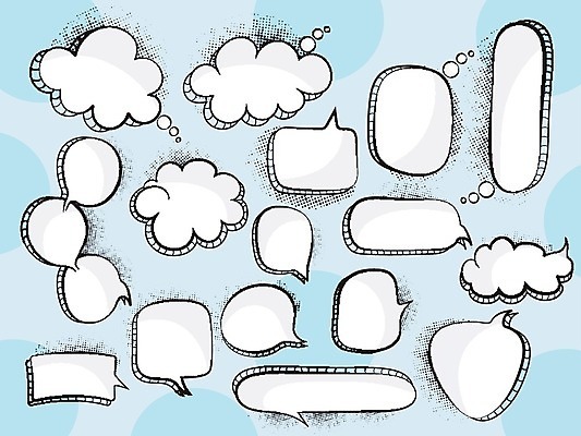 EPS 해외이미지 하늘색 말풍선 일러스트 사람없음 만화 팝아트 코믹 카툰스타일 해외202004 해외일러스트 파란색 그림 파일형식 벡터