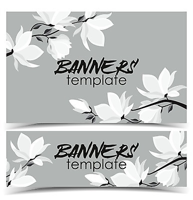 EPS 해외이미지 꽃 일러스트 프레임 사람없음 봄 낭만 나뭇가지 목련 꽃프레임 프레임일러스트 국경 해외202004 해외일러스트 나무 식물 계절 컨셉 파일형식 벡터