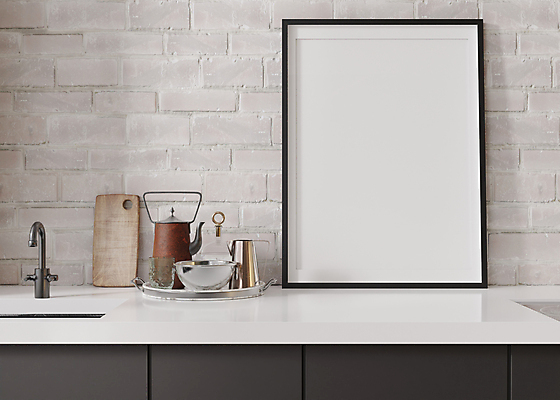포토 JPG 해외이미지 액자 주전자 도마 쟁반 실내 사람없음 컵 인테리어 주방 공간 오브젝트 싱크대 목업 카피스페이스 해외202309 해외포토 식기 디자인 주방용품 내부 공백 개수대 파일형식