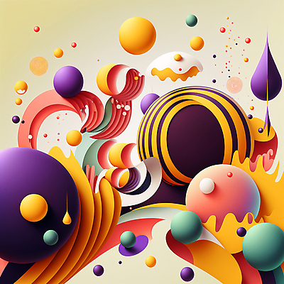 JPG 해외이미지 디자인 예술 선 일러스트 추상 미래 사람없음 컬러풀 원형 화려 입체 기하학 해외202309 해외일러스트 도형 컬러 컨셉 무늬 파일형식