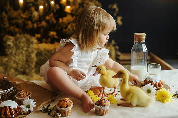 포토 JPG 해외이미지 전신 백인 여자 탁자 부활절 오리 한명 앉기 옆모습 가리킴 아기 여자아기한명만 해외202309 해외포토 서양인 1 기념일 뷰포인트 가구 모션 조류 사람 손짓 여자한명만 여자아기만 파일형식