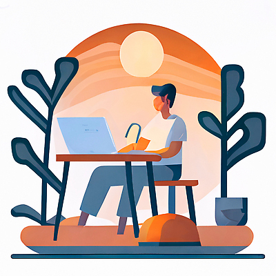 JPG 해외이미지 남자 화분 화초 의자 일러스트 한명 앉기 성인 노트북 책상 프리랜서 성인남자한명만 해외202309 해외일러스트 식물 직업 1 가구 모션 사람 전자제품 남자한명만 성인남자만 파일형식