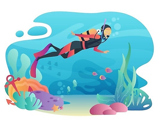 EPS 해외이미지 캐릭터 디자인 남자 스포츠 바다 여행 백그라운드 일러스트 휴가 어류 가면 사람 정장 성인 취미 물 파란색 세트 수중 수영 장비 흰색 스노클링 플랫 산호 잠수부 만화 다이빙 지느러미 잠수복 산소 물갈퀴 고립 깊이 벡터 해외202309 해외일러스트 일러캐릭터 자연요소 옷 컬러 수중동물 수상스포츠 원소 자포동물 전문직 수중스포츠 파일형식