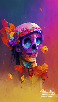 포토 JPG 해외이미지 전통 문화 컬러 벽지 멕시코 미술 사람없음 컬러풀 죽음 제단 해골모형 해외202309 해외포토 북아메리카 문화예술 모형 파일형식