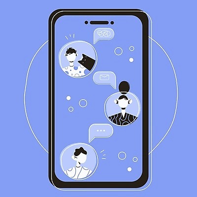 EPS 해외이미지 캐릭터 여자 남자 행복 인터넷 일러스트 비즈니스 텍스트 통신 모바일 대화 사람 소년 친구 스마트폰 핸드폰 세트 디지털 스크린 거품 네트워크 메시지 플랫 어플리케이션 큼 만화 스마트 온라인 문자메시지 소셜 벡터 해외202309 해외일러스트 일러캐릭터 감정 어린이 컨셉 관계 말하기 전자제품 스마트기기 크기 파일형식