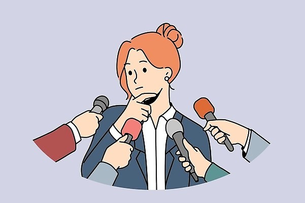 EPS 해외이미지 손 여자 와이셔츠 일러스트 비즈니스 한명 들기 성인 신체부위 턱괴기 마이크 고민 성인여자한명만 해외202309 해외일러스트 1 감정 음향기기 셔츠 모션 사람 여자한명만 성인여자만 파일형식 벡터