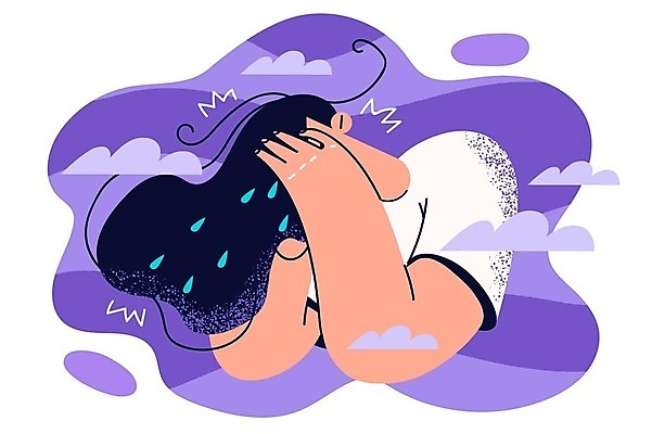 EPS 해외이미지 여자 일러스트 스트레스 한명 성인 고통 슬픔 좌절 울음 눈물 불행 부정적 우울증 성인여자한명만 해외202309 해외일러스트 1 감정 컨셉 표정 사람 질병 여자한명만 성인여자만 파일형식 벡터