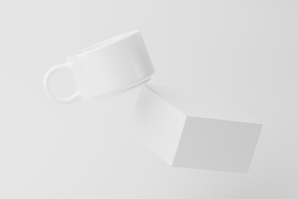 포토 JPG 해외이미지 사람없음 컵 상자 3D 흰색 오브젝트 목업 해외202309 해외포토 식기 컬러 디지털합성 파일형식