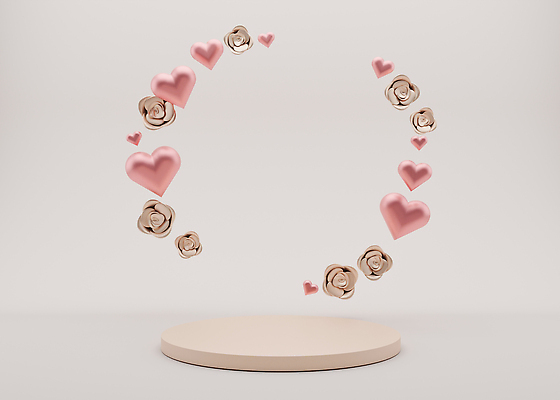 포토 JPG 해외이미지 분홍색 백그라운드 사람없음 공간 하트 원형 단상 포디움 해외202309 해외포토 모양 도형 컬러 무대 파일형식