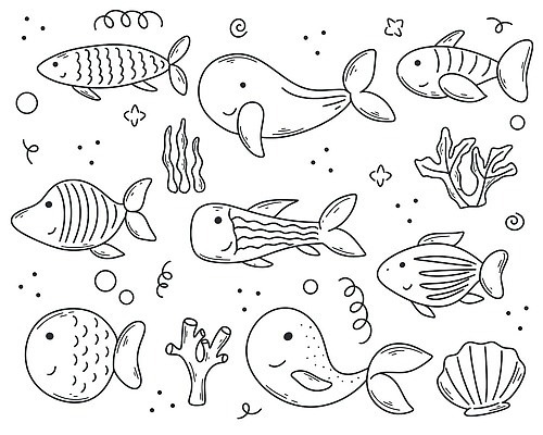 EPS 해외이미지 동물 손 디자인 야생동물 바다 백그라운드 일러스트 낚시 잉크 어류 미술 그래픽 물 여름 강 세트 검은색 수중 수영 수확 껍질 흰색 아기 해조류 낙서 만화 스케치 수집 그림 윤곽 수족관 고립 동물상 엘리먼트 이국적 스타일 벡터 해외202309 해외일러스트 자연요소 계절 컬러 농업 레저 문화예술 사람 신체부위 조형물 수중동물 수상스포츠 해양식물 파일형식