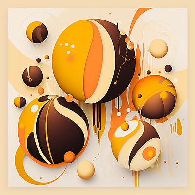 JPG 해외이미지 디자인 예술 선 일러스트 추상 미래 사람없음 갈색 주황색 원형 화려 입체 기하학 해외202309 해외일러스트 도형 컬러 컨셉 무늬 파일형식