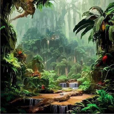 EPS 해외이미지 백그라운드 잎 일러스트 자연 사람없음 초록색 열대우림 해외202309 해외일러스트 식물 컬러 숲 생태계 파일형식 벡터