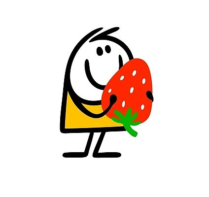 EPS 해외이미지 인물캐릭터 일러스트 딸기 한명 들기 사람 낙서 심플 해외202309 해외일러스트 일러캐릭터 캐릭터 1 과일 모션 파일형식 벡터