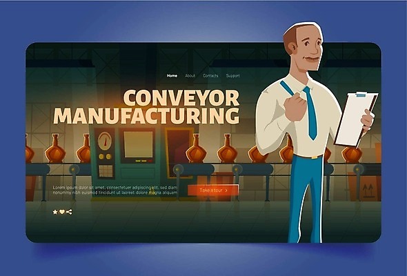 EPS 해외이미지 남자 일러스트 공장 한명 들기 정장 상반신 성인 파란색 주먹 비즈니스맨 만화 서류판 컨베어밸트 성인남자한명만 해외202309 해외일러스트 1 옷 컬러 비즈니스 공업 모션 사람 사무용품 기계 직장인 남자한명만 성인남자만 파일형식 벡터