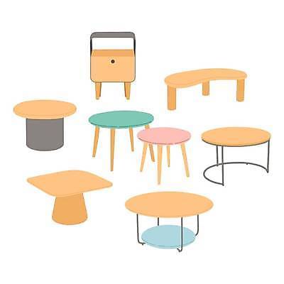 EPS 해외이미지 일러스트 사람없음 협탁 목재가구 엘리먼트 해외202309 해외일러스트 가구 파일형식 벡터