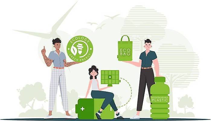 EPS 해외이미지 전신 여자 남자 가방 일러스트 들기 성인 세명 모니터 재활용 보호 건전지 심볼 에코 친환경 페트병 성인만 해외202309 해외일러스트 잡화 컨셉 모션 사람 컴퓨터 환경 병_담는 파일형식 벡터