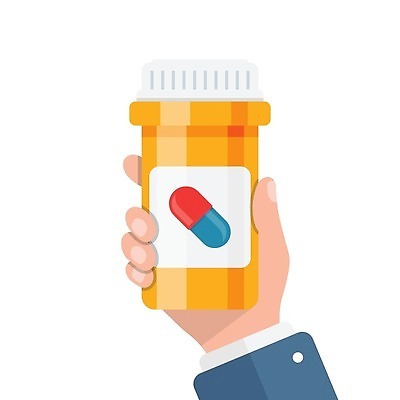EPS 해외이미지 손 일러스트 의학 건강 들기 신체부위 알약 주황색 약병 해외202309 해외일러스트 컬러 모션 사람 약 병_담는 파일형식 벡터
