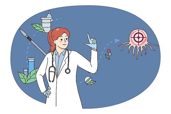 EPS 해외이미지 직업 캐릭터 여자 컨셉 신체 일러스트 세포 병원 실험 사람 치료 약 진료 환자 의사 실험실 질병 만화 과학자 분석 예방 약속 암 테라피 공격적 돌봄 면역력 방사선 제어 종양 탐지 벡터 해외202309 해외일러스트 일러캐릭터 과학 의학 모션 뷰티 의료진 학자 파일형식