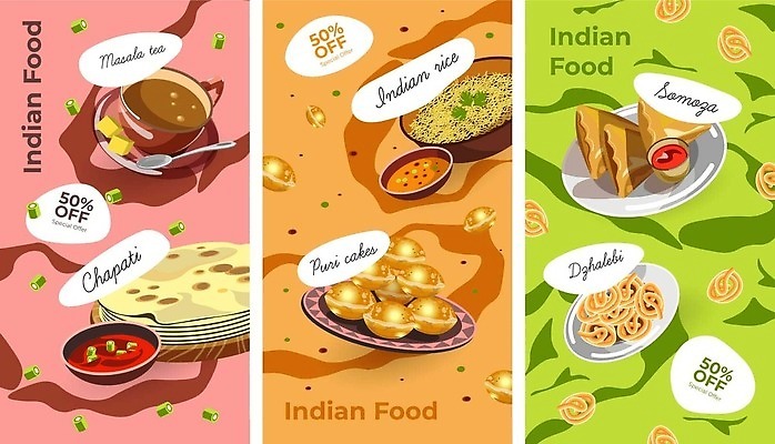 EPS 해외이미지 접시 배너 일러스트 사람없음 세트 세일 상점 숟가락 주황색 상품 심볼 만두 카레 마케팅 해외202309 해외일러스트 식기 음식 컬러 수저 파일형식 벡터