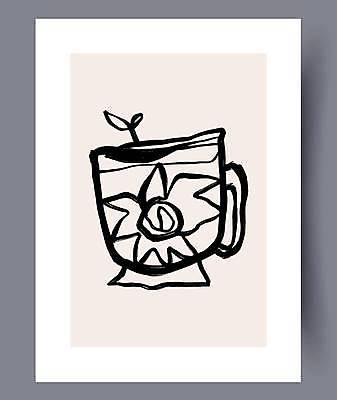 EPS 해외이미지 꽃 선 백그라운드 일러스트 추상 미술 사람없음 컵 새싹 분위기 캔버스 기하학 해외202309 해외일러스트 식물 식기 컨셉 무늬 문화예술 파일형식 벡터