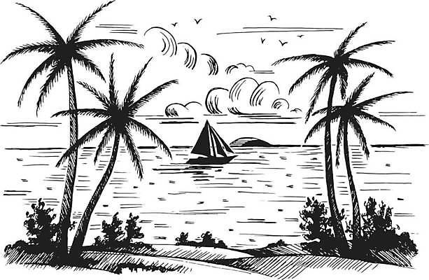 EPS 해외이미지 나무 디자인 계절 모래 파도 바다 섬 여행 백그라운드 일러스트 자연 갈매기 하늘 휴가 휴식 손바닥 미술 야외 그래픽 물 여름 연필 그리기 보트 스케치 그림 웨이브 크레파스 석탄 이국적 벡터 오션사이드 해외202309 해외일러스트 자연요소 식물 손 컨셉 모션 조류 문화예술 학용품 필기구 미국 배 생태계 캘리포니아 선박 파일형식