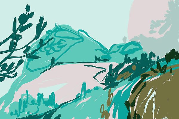 JPG 해외이미지 나무 백그라운드 일러스트 하늘 사람없음 폭포 풀잎 분위기 낙서 해외202309 해외일러스트 식물 컨셉 잎 자연 풀_식물 파일형식