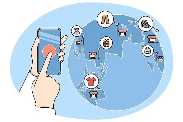 EPS 해외이미지 무료이미지 손 원피스 행복 구두 하늘색 티셔츠 가방 일러스트 바지 들기 신체부위 선물상자 스마트폰 쇼핑 상점 터치 상품 해외202309 해외일러스트 잡화 옷 감정 신발 셔츠 모션 하의 선물 사람 파란색 핸드폰 스마트기기 상자 파일형식 벡터