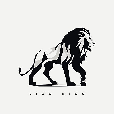 EPS 해외이미지 야생동물 선 일러스트 사람없음 검은색 사자 심볼 심플 해외202309 해외일러스트 동물 컬러 포유류 파일형식 벡터