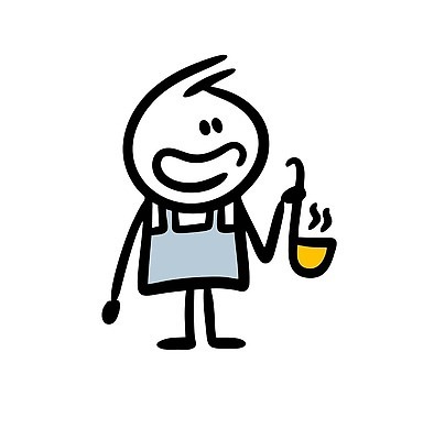 EPS 해외이미지 인물캐릭터 일러스트 한명 들기 사람 낙서 멜빵 국자 심플 해외202309 해외일러스트 일러캐릭터 캐릭터 1 잡화 모션 주방용품 파일형식 벡터