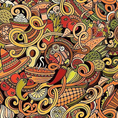 EPS 해외이미지 백그라운드 패턴 토마토 일러스트 옥수수 사람없음 낙서 가득함 라임 멕시코음식 솜브레로 타바스코소스 해외일러스트 모자_잡화 무늬 채소 과일 곡류 서양음식 소스_음식 전통의상 파일형식 벡터