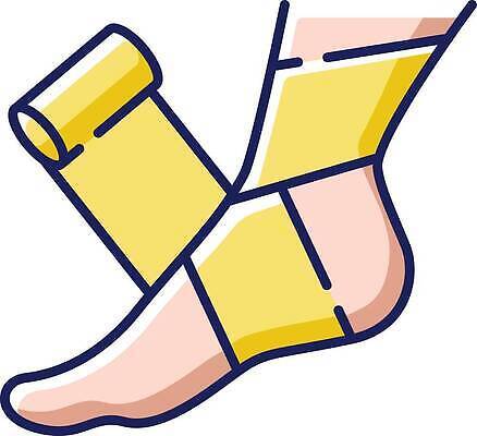 EPS 해외이미지 일러스트 의학 발 신체부위 붕대 발목 발목붕대 붕대감기 해외202309 해외일러스트 사람 감싸기 파일형식 벡터
