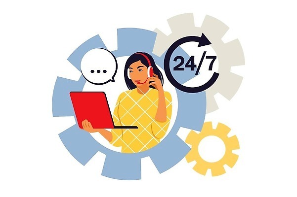 EPS 해외이미지 직업 디자인 여자 행복 선 컨셉 인터넷 일러스트 회사 비즈니스 통신 노동자 기술 사람 노트북 스마트폰 컴퓨터 사무실 헤드폰 웹 정보 도움 센터 플랫 중개인 고객 책상 서비스 텔레마케팅 부름 온라인 고립 운영자 지원 헬프 벡터 해외202309 해외일러스트 감정 음향기기 가구 모션 전자제품 핸드폰 스마트기기 서비스업 파일형식