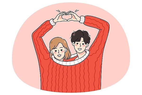 EPS 해외이미지 1 라이프스타일 커플 남자 행복 감정 컨셉 일러스트 가족 관계 친절 아이디어 함께함 사랑 미소 사람 10대 낭만 날짜 플랫 스웨터 심볼 사인 그림 윤곽 쇼 돌봄 벡터 밀레니얼 정확 해외202309 해외일러스트 상의 모션 청소년 표정 생활 경제 파일형식 옷