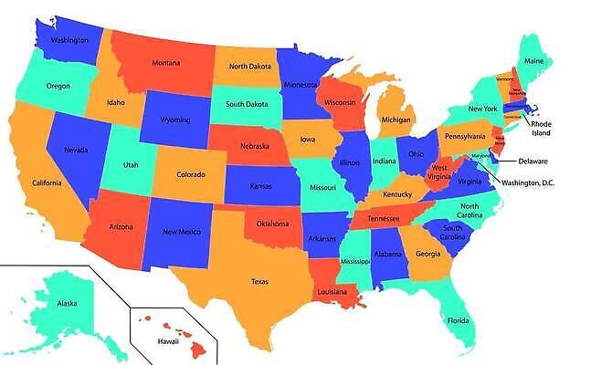 EPS 해외이미지 모양 디자인 여행 지도 일러스트 그래픽 세계 검은색 미국 공백 흰색 땅 대륙 질감 심플 윤곽 영토 캘리포니아 지역 남쪽 알래스카 고립 서쪽 워싱턴 지도책 지리 콜로라도 텍사스 벡터 국경 해외202309 해외일러스트 컬러 북아메리카 책 방향 파일형식