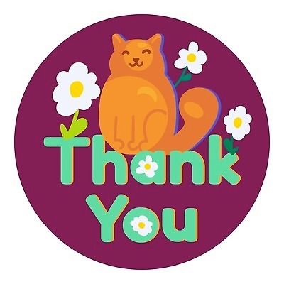 EPS 해외이미지 디자인 꽃 일러스트 타이포그라피 사람없음 보라색 고양이 감사 해외202309 해외일러스트 식물 문자 감정 컬러 포유류 반려동물 파일형식 벡터