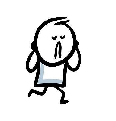 EPS 해외이미지 인물캐릭터 일러스트 한명 사람 걷기 낙서 귀막기 심플 해외202309 해외일러스트 일러캐릭터 캐릭터 1 모션 손짓 파일형식 벡터