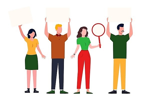 EPS 해외이미지 캐릭터 손 배너 여자 남자 포스터 캠페인 포즈 이동 일러스트 함께함 사람 걷기 축제 확성기 방 자유 잡기 그룹 메시지 플랫 군중 만화 사인 일반 혁명 고립 소셜 스트라이크 시범 운동가 집회 참여 항의 벡터 해외202309 해외일러스트 일러캐릭터 컨셉 모션 신체부위 파일형식