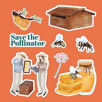 EPS 해외이미지 전신 여자 남자 곤충 스티커 자연 디저트 들기 성인 두명 농장 노란색 항아리 달콤 시럽 꿀 벌집 양봉 양봉장 성인만 해외202309 해외일러스트 동물 음식 컬러 농업 모션 사람 도자기 맛 생태계 파일형식 벡터