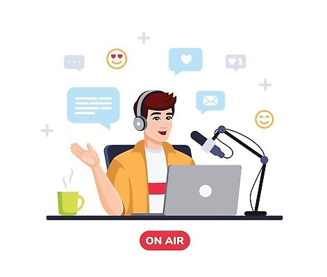 EPS 해외이미지 캐릭터 남자 컨셉 인터넷 일러스트 비즈니스 통신 놀이 직장 실내 대화 노트북 디지털 헤드폰 소리 흐름 작업 플랫 역 만화 DJ 마이크 라디오 오디오 방송 온라인 목소리 고립 채널 생존 스타일 벡터 해외202309 해외일러스트 일러캐릭터 음향기기 회사 교통시설 말하기 사람 내부 전자제품 파일형식