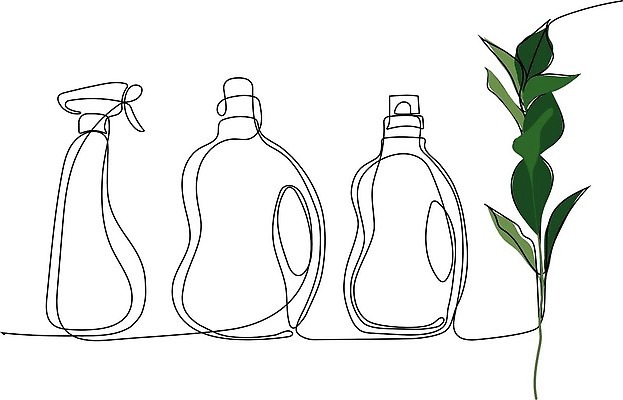 EPS 해외이미지 잎 라인일러스트 일러스트 사람없음 청소 세제 친환경 해외202309 해외일러스트 식물 환경 파일형식 벡터