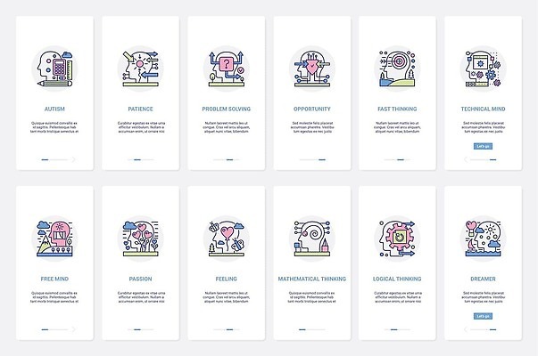 EPS 해외이미지 템플릿 선 생각 일러스트 모바일 추상 건강 사람 세트 약 머리 스크린 과학기술 마음 미끄럼틀 속도 뇌 메뉴 기회 열정 페이지 문제 문제풀이 해결 단계 UI 몽상가 무료 방법 성격 얇은 인내 벡터 자폐증 해외202309 해외일러스트 감정 무늬 의학 기술 신체부위 놀이기구 장애 정신질환 파일형식